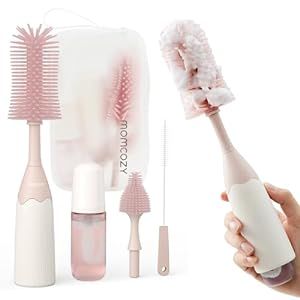 Momcozy Bottle Brush Kit, Innovative Push-Press Design for Better Cleaning - Baby Bottle Cleaner ... | Amazon (US)