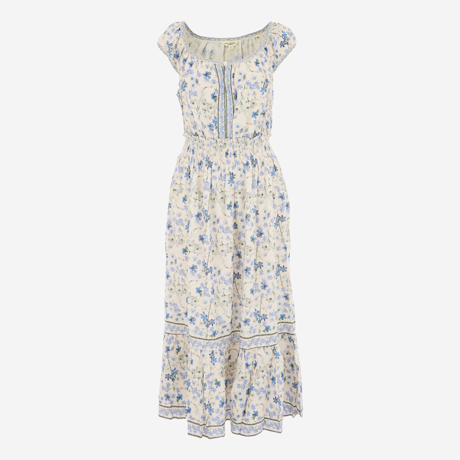 White & Blue Flower Maxi Dress | TK Maxx