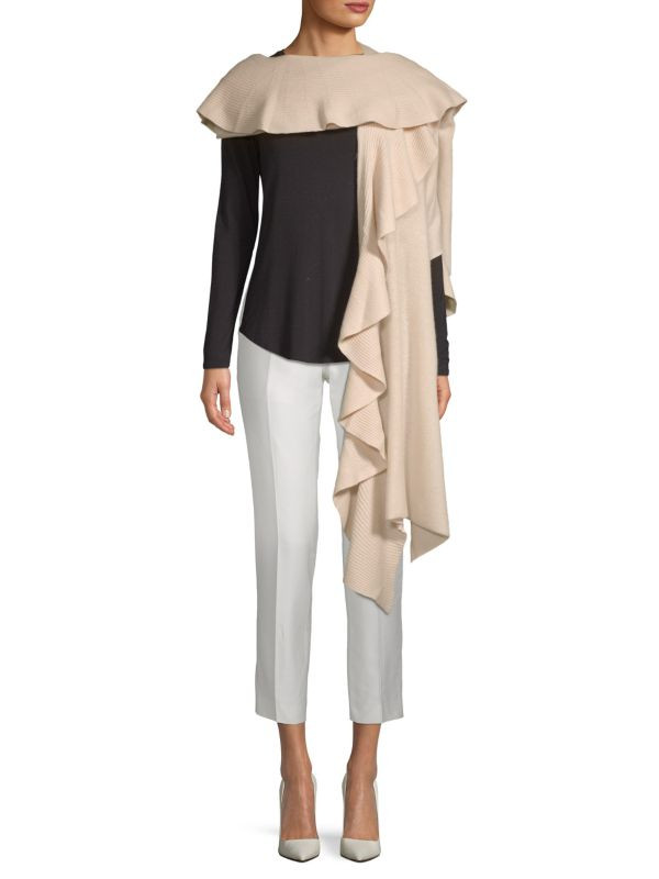 Portolano Ribbed Cashmere Wrap on SALE | Saks OFF 5TH | Saks Fifth Avenue OFF 5TH