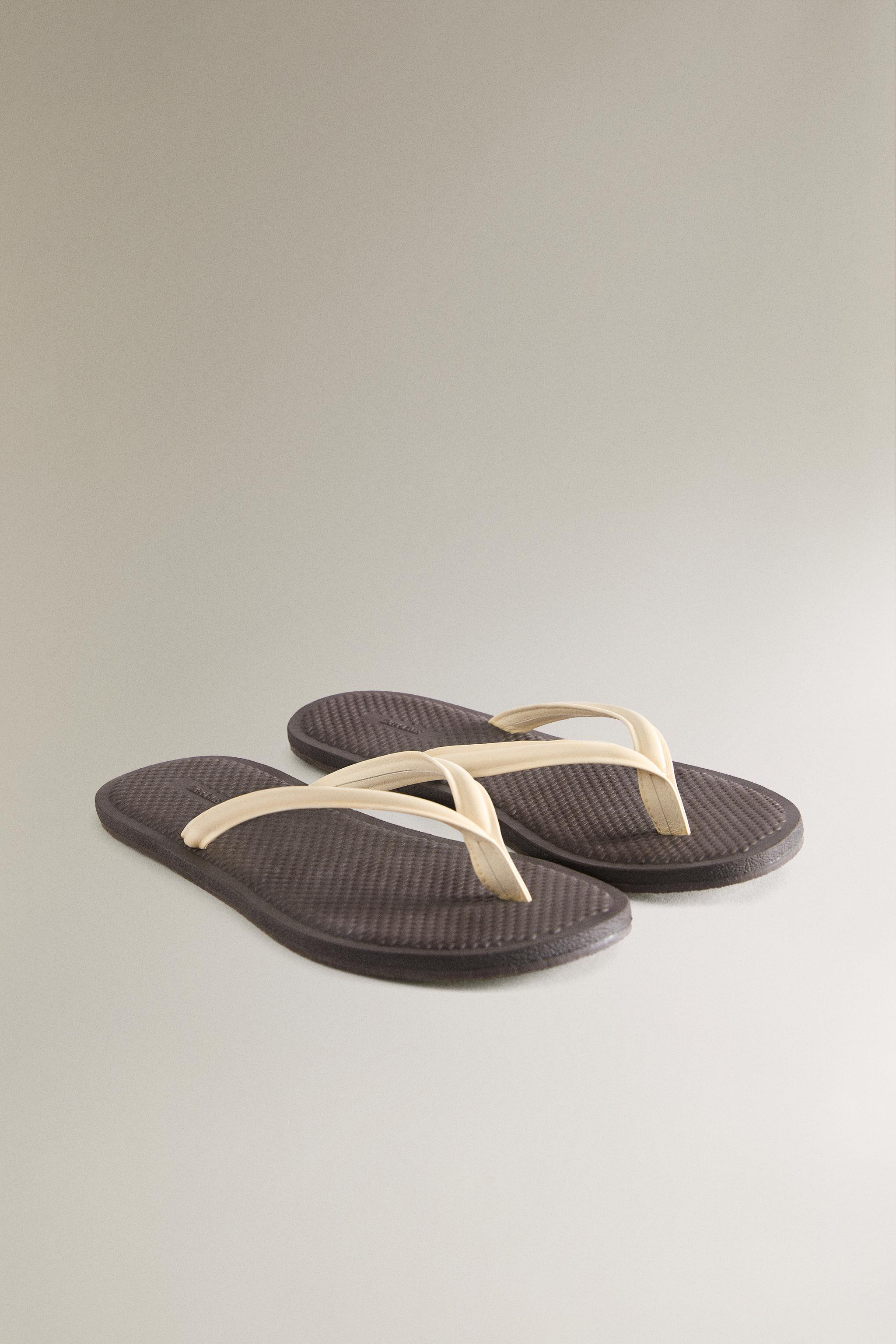 LEATHER STRAP SANDALS | Zara US