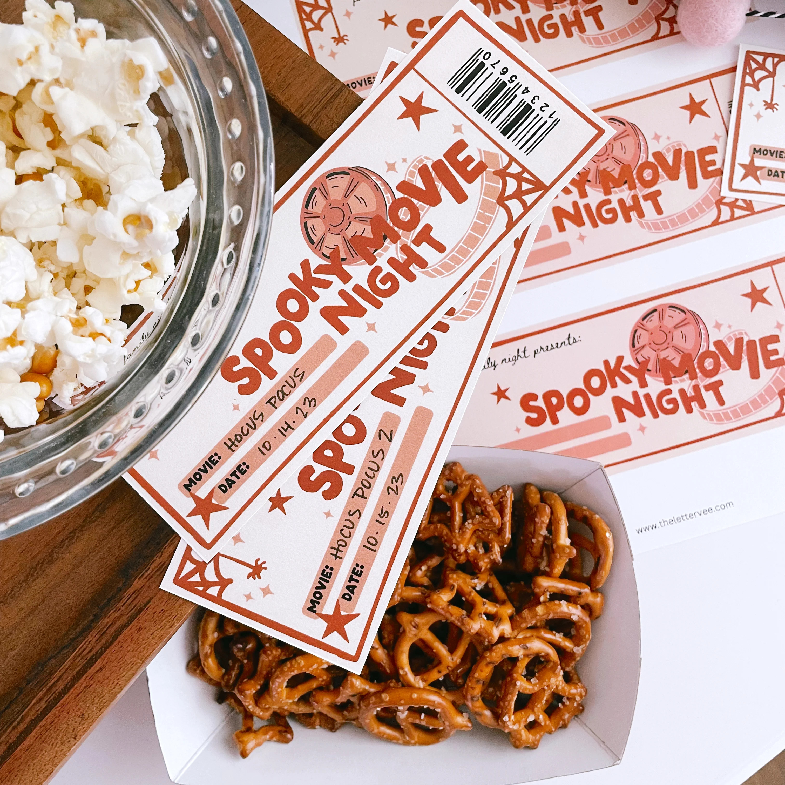 Spooky Movie Night tickets | Printable play | The Letter Vee