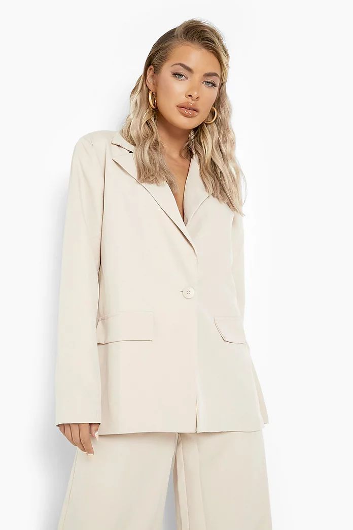 Relaxed Fit Blazer & Pleated Trouser Suit Set | Boohoo.com (US & CA)