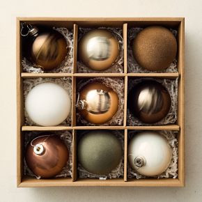 Medium Glass Ball Ornaments (Set of 9) - Neutrals | West Elm (US)
