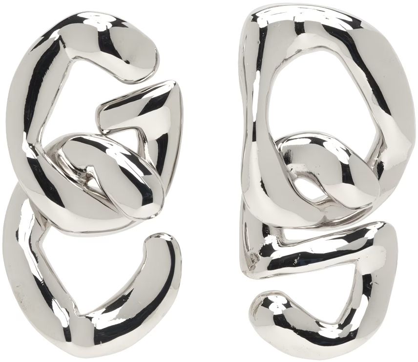 GCDS - Silver Logo Chain Earrings | SSENSE