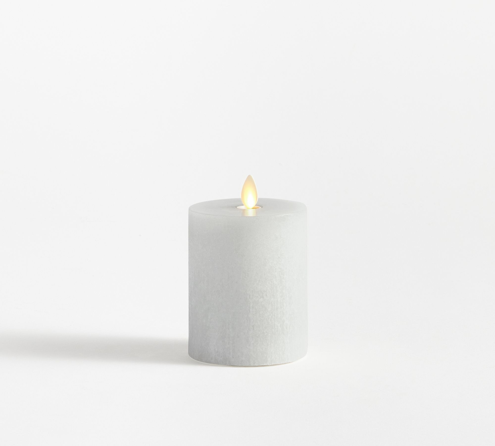 Premium Flickering Flameless Wax Pillar Candle - Salt Washed | Pottery Barn (US)