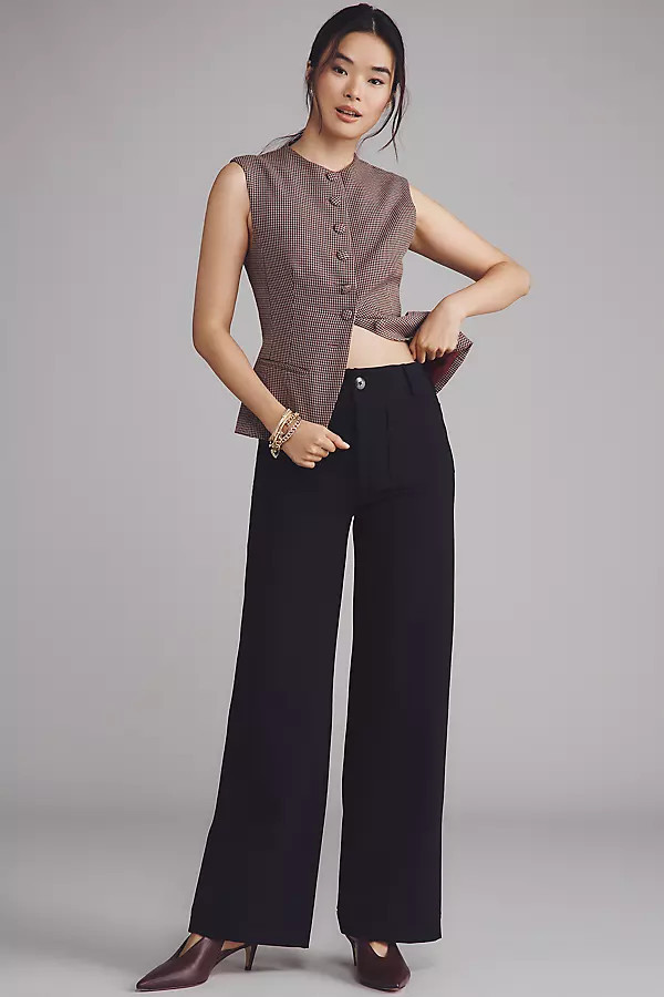 The Colette Ponte Full-Length Wide-Leg Pants by Maeve | Anthropologie (US)