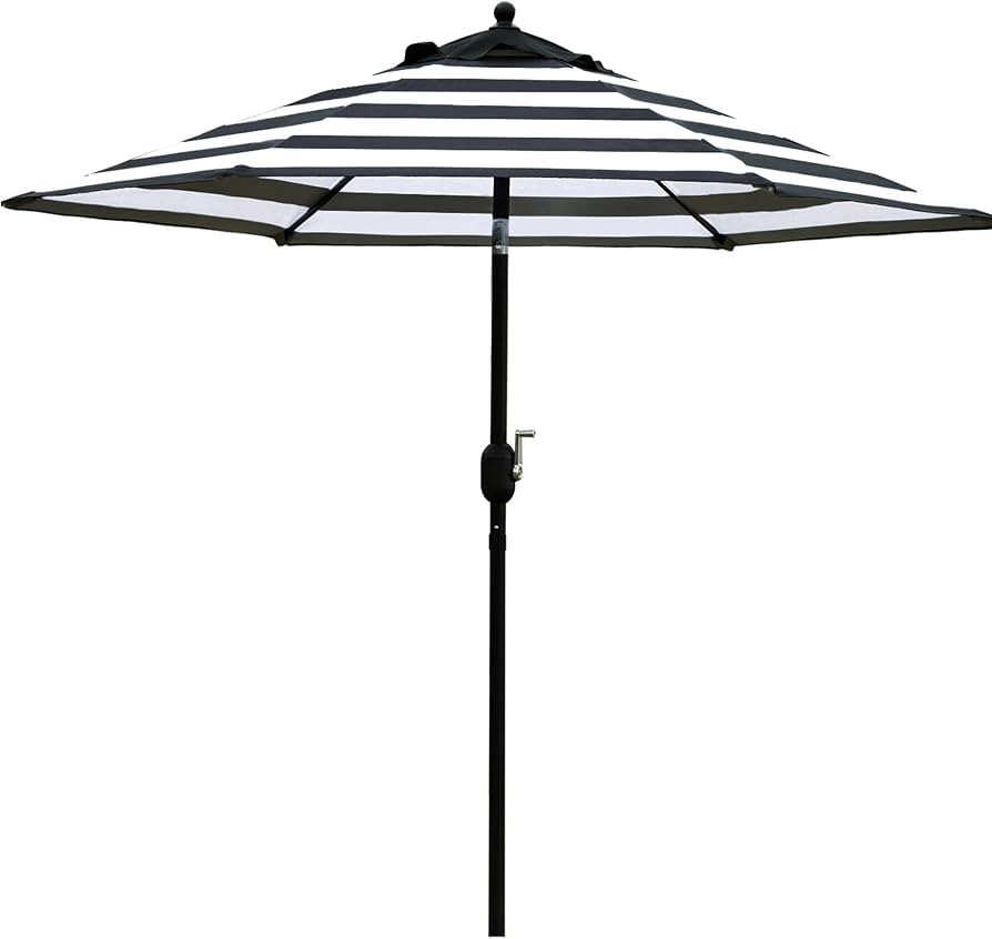 Sunnyglade 7.5' Patio Umbrella Outdoor Tilt Umbrella Black and White Stripe | Amazon (US)