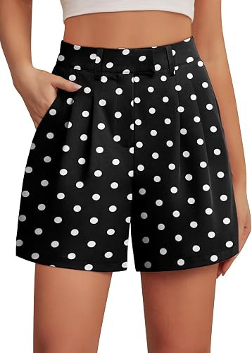 Feiersi Womens Casual Elastic Waist Wide Leg Suit Tailored Shorts Summer Dressy Work Shorts with ... | Amazon (US)