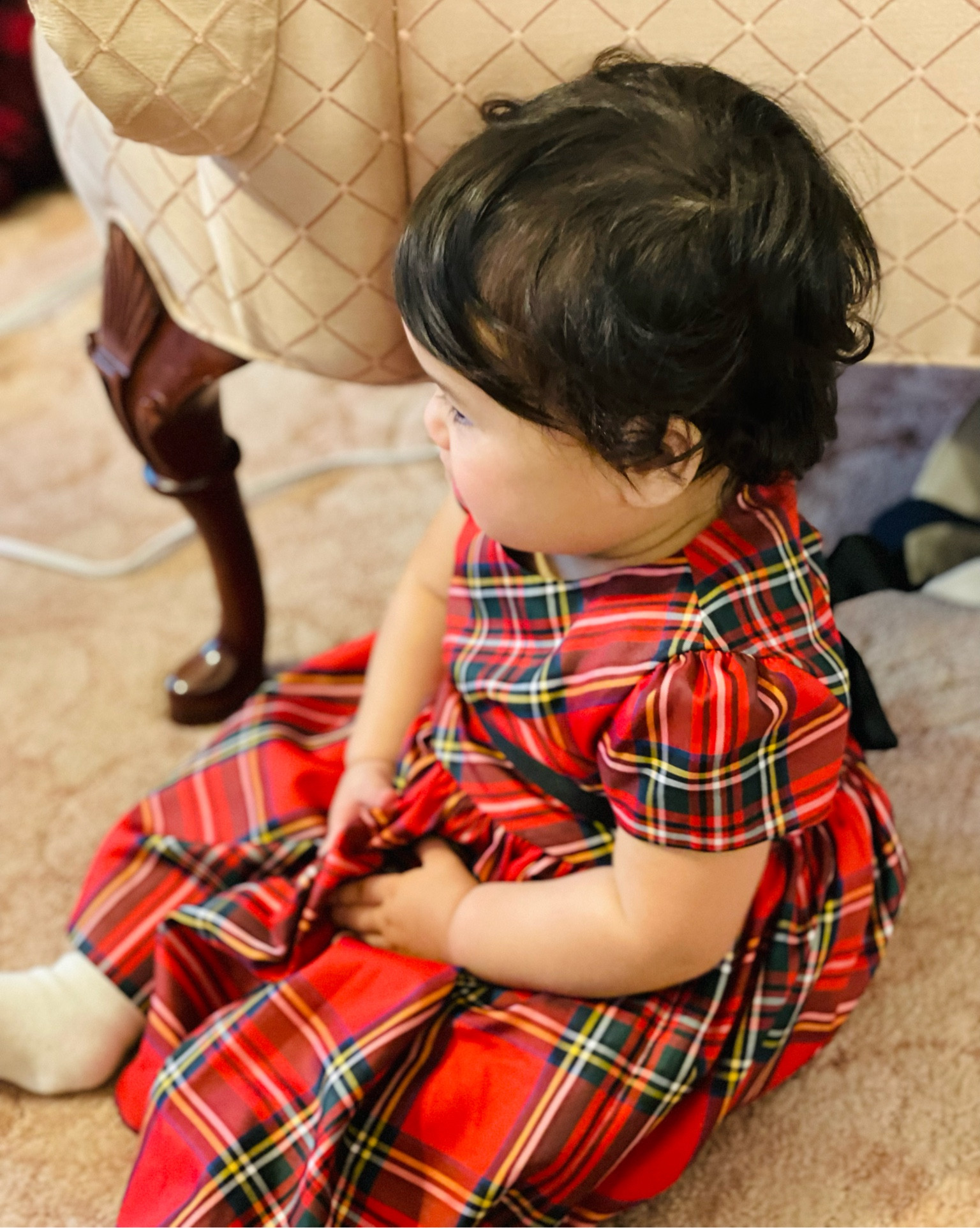 infant red plaid dress Ketyyh-chn99 Baby Girl Christmas Red Plaid Dress Ribbed Ruffle Romper  Princess Tutu Dress Clothes Party Dresses Black,12-18 Months