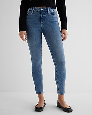 Mid Rise Medium Wash FlexX Skinny Jeans | Express