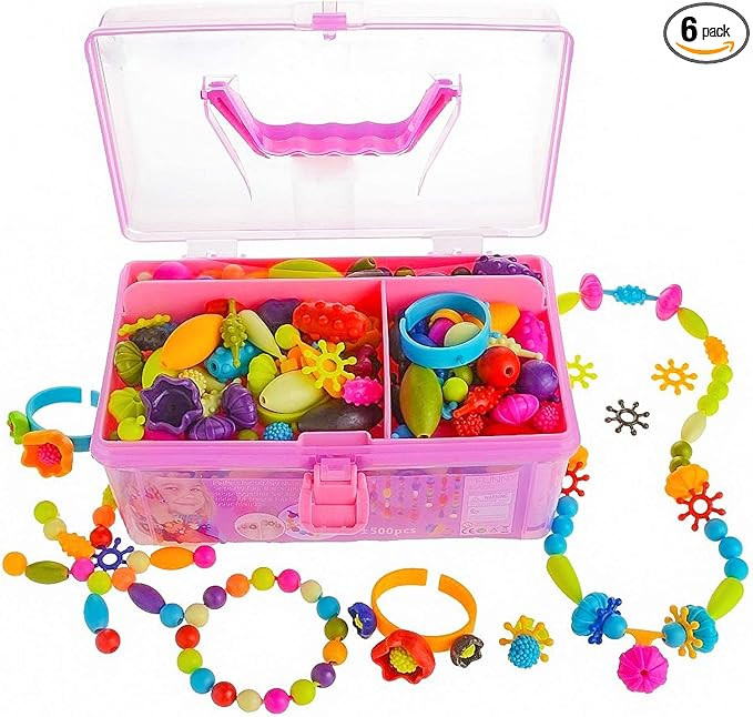 GILI Pop Beads - Jewelry Making Kit for 3 4 5 6 7 8 Year Old Little Girls - Arts and Crafts Toys ... | Amazon (US)