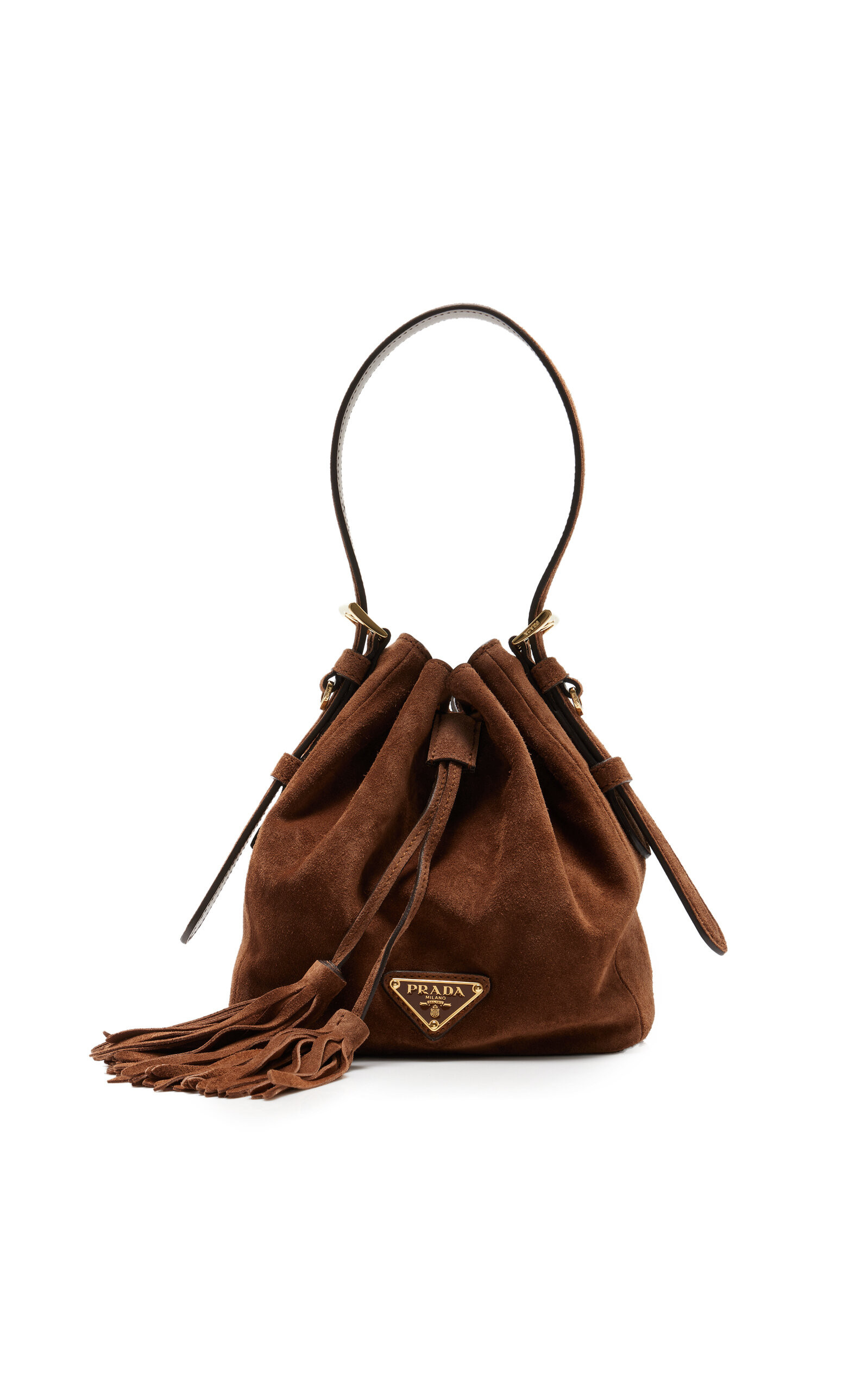 Prada - Suede Bucket Bag - Brown - OS - Moda Operandi | Moda Operandi (Global)