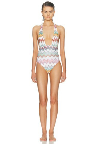 Missoni One Piece Swimsuit in Blue, Orange | FWRD 