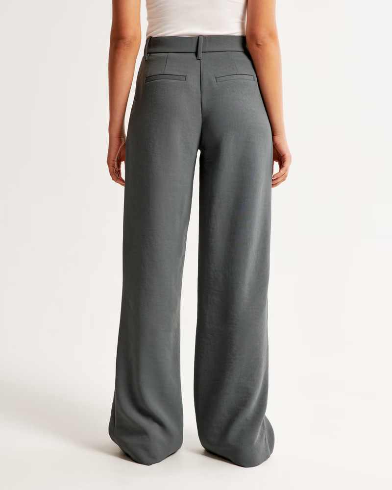 Premium Crepe Tailored Ultra Wide-Leg Pant | Abercrombie & Fitch (US)