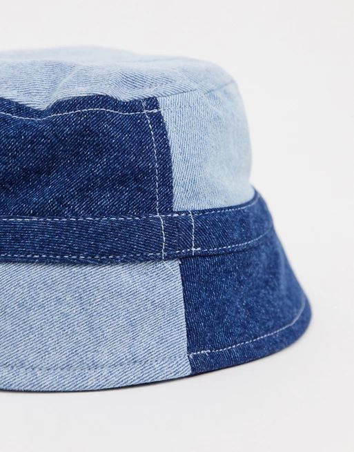 Reclaimed Vintage inspired bucket hat in patchwork denim | ASOS (Global)