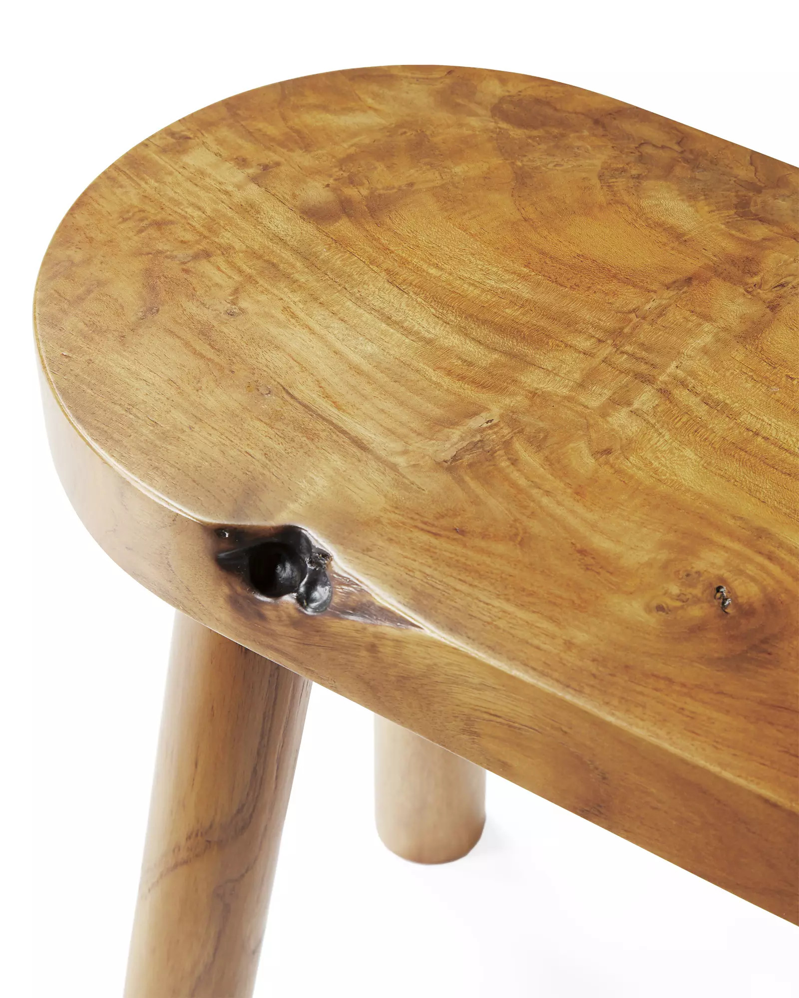 Teak Oval Stool | Serena and Lily