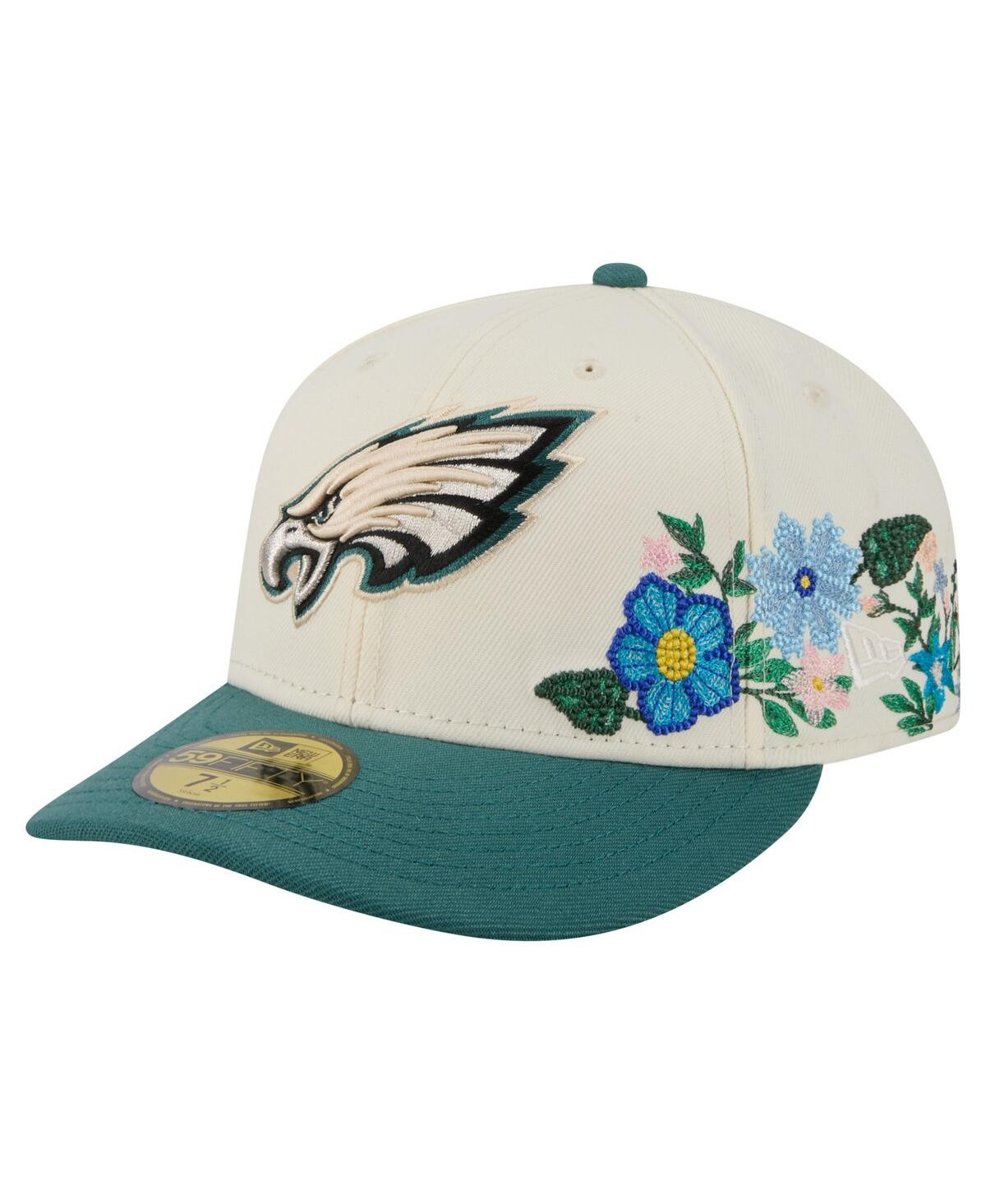 New Era Men's Cream/Midnight Green Philadelphia Eagles Tonal Floral 59FIFTY Fitted Hat - Cream, Green | Macy's