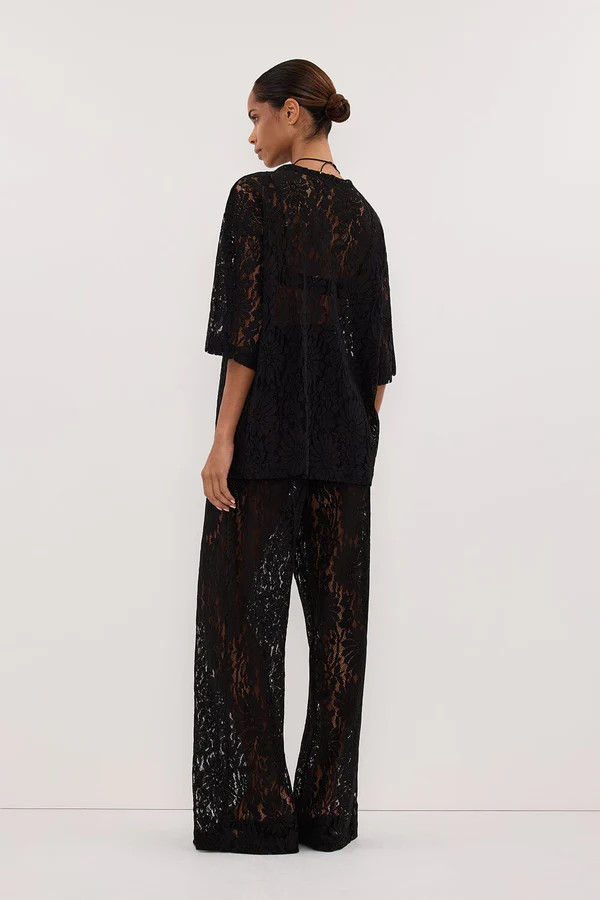 WILMA BLACK LACE TEE | DISSH