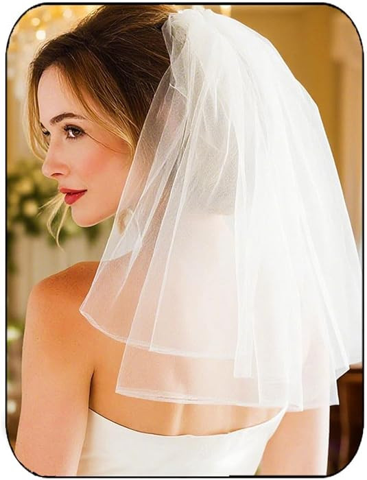 EASEDAILY Bride Wedding Veils Short Shoulder Length 2 Tier Bridal Tulle Veil with Comb for Women ... | Amazon (US)