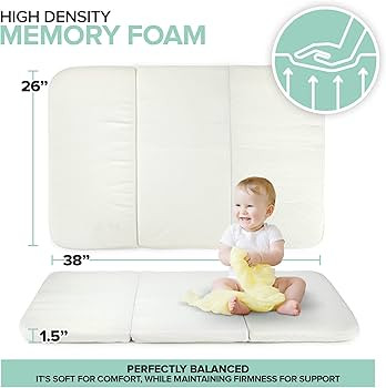 Foldable Travel Pack n Play Mattress Pad with Bag, Waterproof Portable Mini Crib Mattresses, Baby... | Amazon (US)