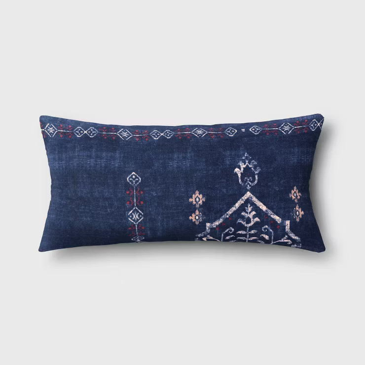 Villanova Outdoor Lumbar Throw Pillow Blue - Threshold™ | Target