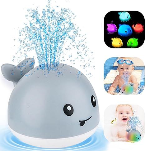 ZHENDUO Baby Bath Toys, Light Up Bath Toys, Sprinkler Bathtub Toys for Toddlers Infant Kids Boys,... | Amazon (US)