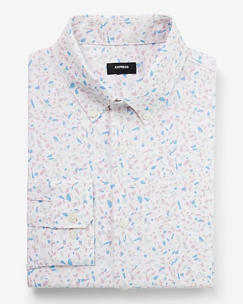 Slim Abstract Print Stretch Modern Tech 1MX Dress Shirt | Express