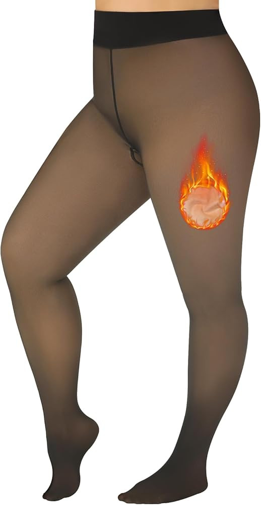 WiliW Thermostrumpfhosen Gefütterte Schwarze Strumpfhosen Damen Grosse Grössen Winter Warm,Gef... | Amazon (DE)