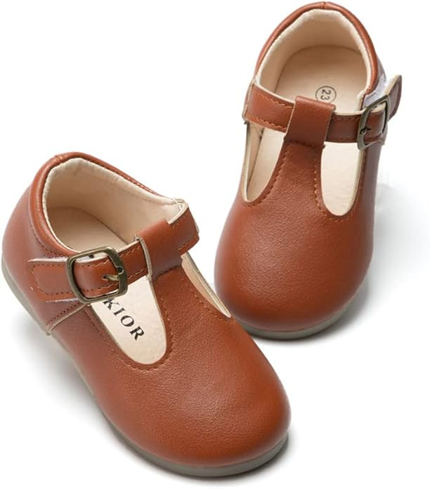 Meckior Toddler Little Girl Mary Jane Dress Shoes Ballet Flats for Girl Party School Shoes Bowkno... | Amazon (US)