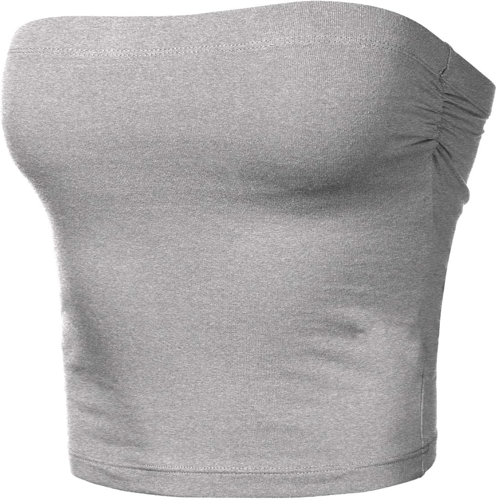 Women's Shapewear Tube Tops Strapless Ruched Built-in Shelf Bra Casual | Amazon (US)