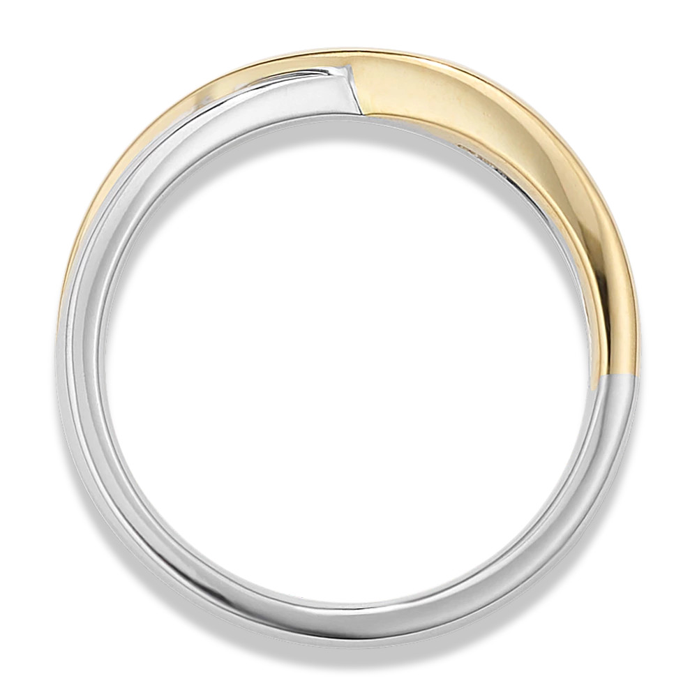 Duo 14K Two-Tone Gold Crossover Band | Shane Co