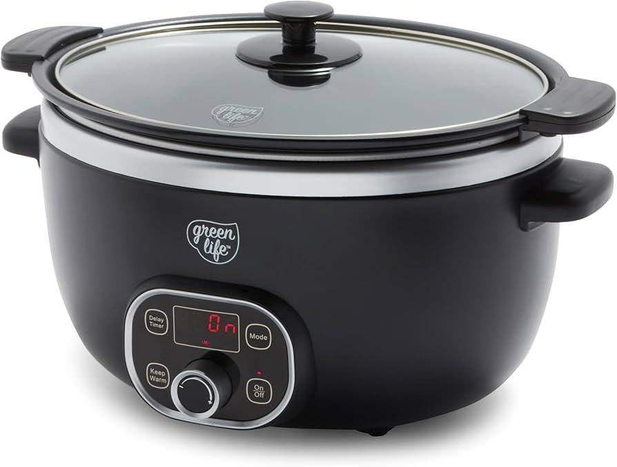 GreenLife 6 Quart Ceramic Slow Cooker, PFAS-Free, Programmable, Removable Healthy Nonstick Pot fo... | Amazon (US)