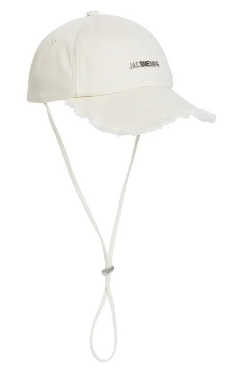 Jacquemus La Casquette Artichaut Adjustable Baseball Cap in Off-White 110 at Nordstrom, Size 60 | Nordstrom