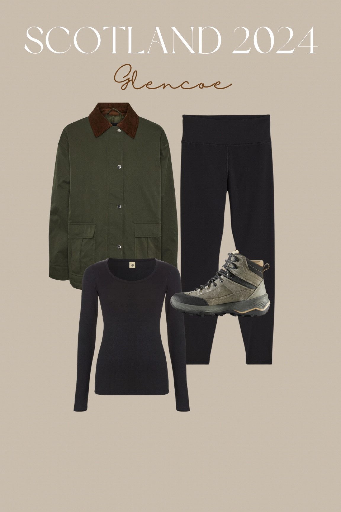 Green county side coat,  green autumn coat, green fall coat, thermal black shirt, long sleeve thermal, hiking boots, hiking shoes

#LTKeurope #LTKtravel #LTKautumn