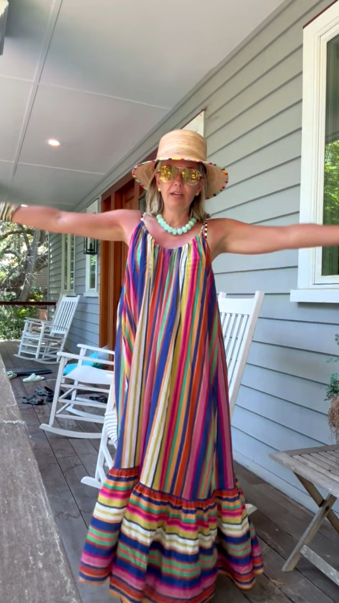 The most adorable coverup!! In my fav Boden swimsuit & fun accessories!! I wear 34B in swim and xs in coverup 

*use code mixandmatch for 15% off Sunshine Tienda
*Use code EY7H for 15% off new styles at Boden ￼

#LTKdayinmylife #LTKSwim #LTKTravel
