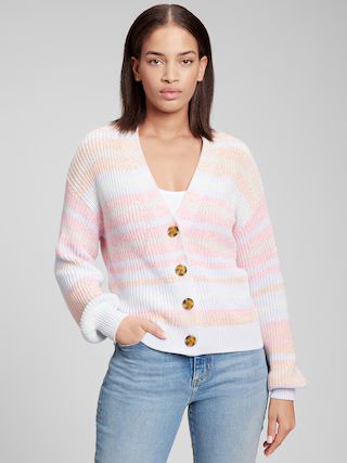 V-Neck Stripe Cardigan | Gap Factory