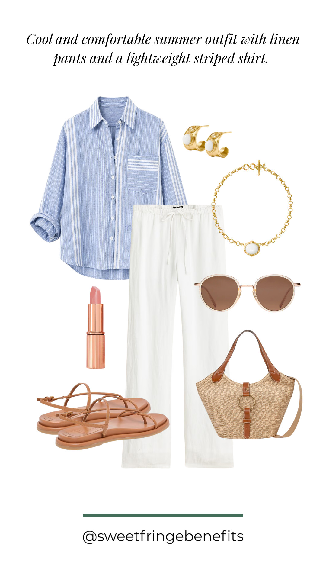 Breathable fabrics help you stay cool without sacrificing style
Relaxed fit pieces move with you—no stiffness or clinging
Simple accessories make it feel finished, not overdone

True to size, wearing a small. Easy fit through the waist and leg.

Perfect for travel, everyday errands, or warm days when you want to feel comfortable but still look intentional.

An easy go-to when your usual outfits feel too heavy. 🫶🏻 

 

#LTKootd #LTKSeasonal #LTKOver40