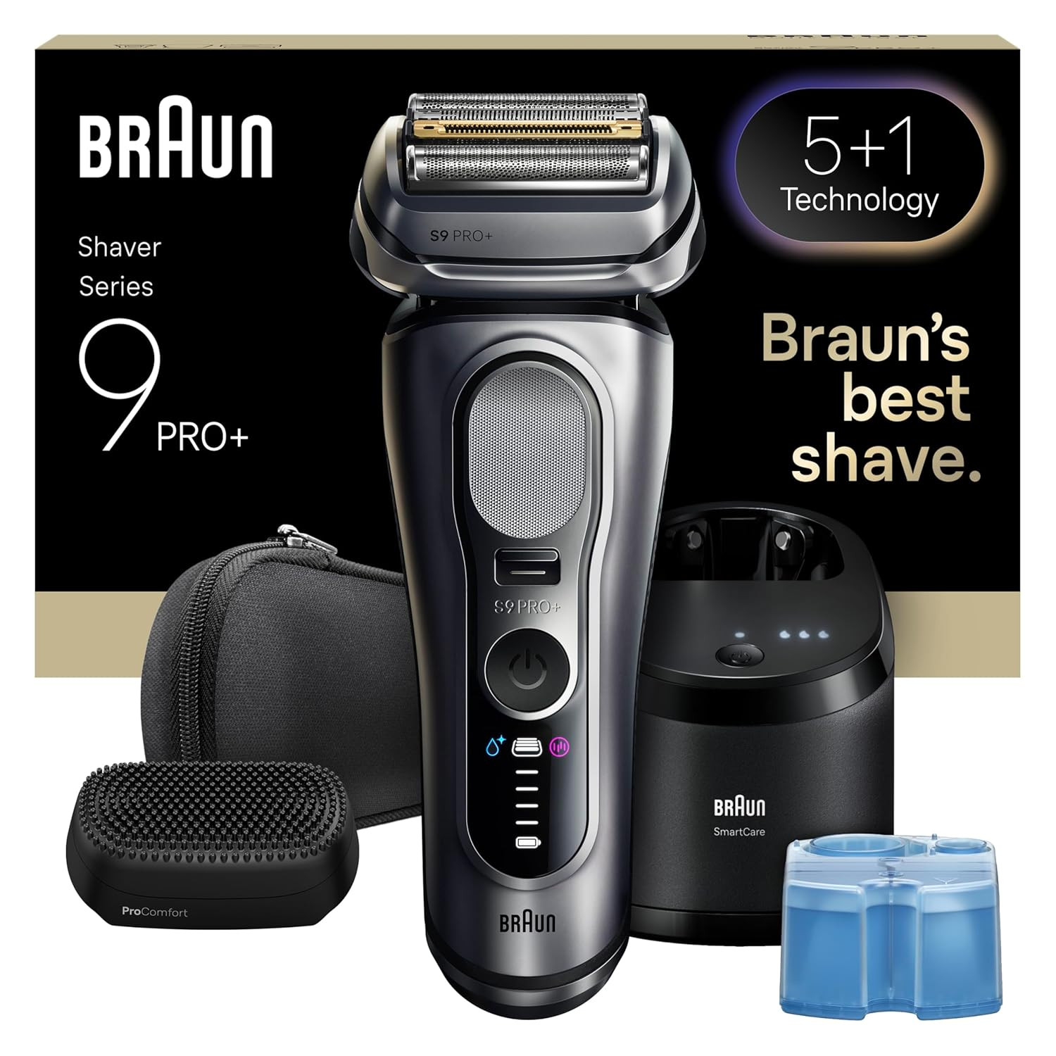 Braun Series 9 PRO+ Electric Shaver, Pro SensoAdapt, 6in1 SmartCare Center, 9697CC, Silver | Amazon (US)