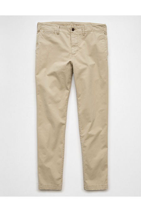 AE Flex Slim Straight Lived-In Khaki Pant Men's Light Khaki 32 X 36 | American Eagle Outfitters (US & CA)