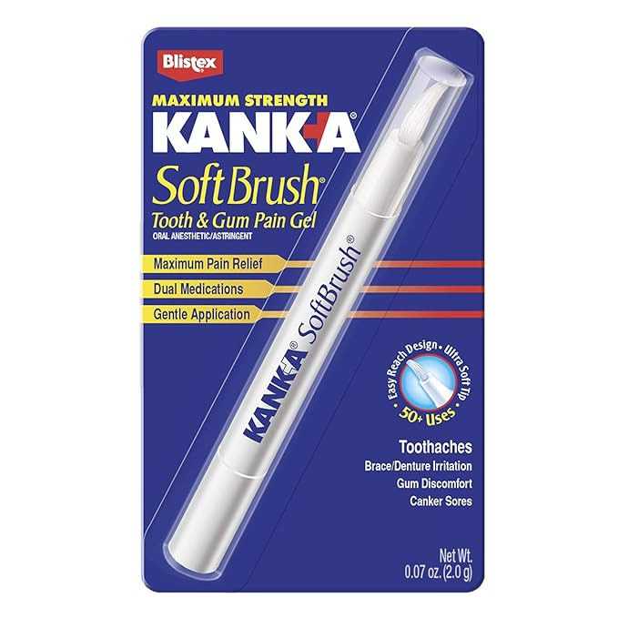 Kank-A Soft Brush Tooth Mouth Pain Gel Maximum Strength, White, 0.21 Oz, Pack of 3 | Amazon (US)