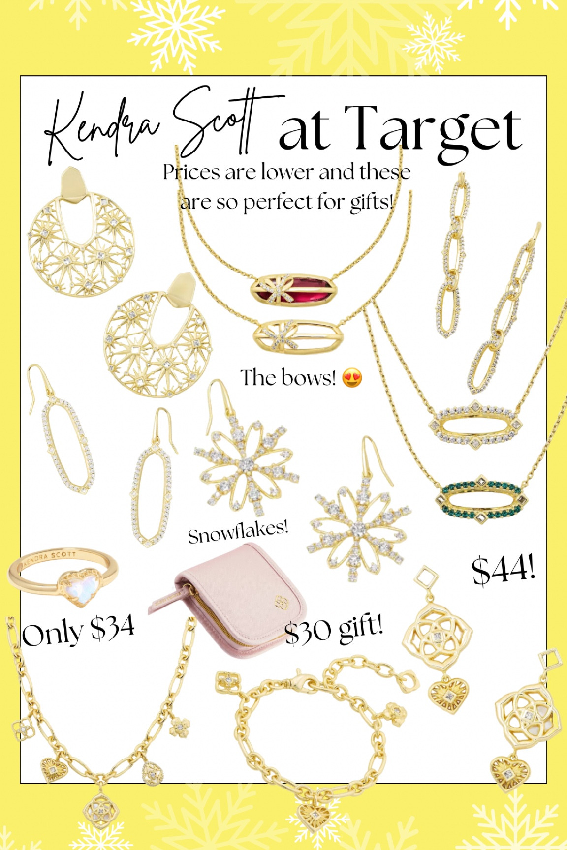 New Kendra Scott at Target is a little more budget friendly and I’m loving these unique pieces for the holidays! ✨🎄❄️🎅🏻 
bows, bow jewelry, Kendra Scott Christmas gift ideas, gift guide for her, gifts for mom 

#LTKFindsUnder50 #LTKGiftGuide #LTKHoliday