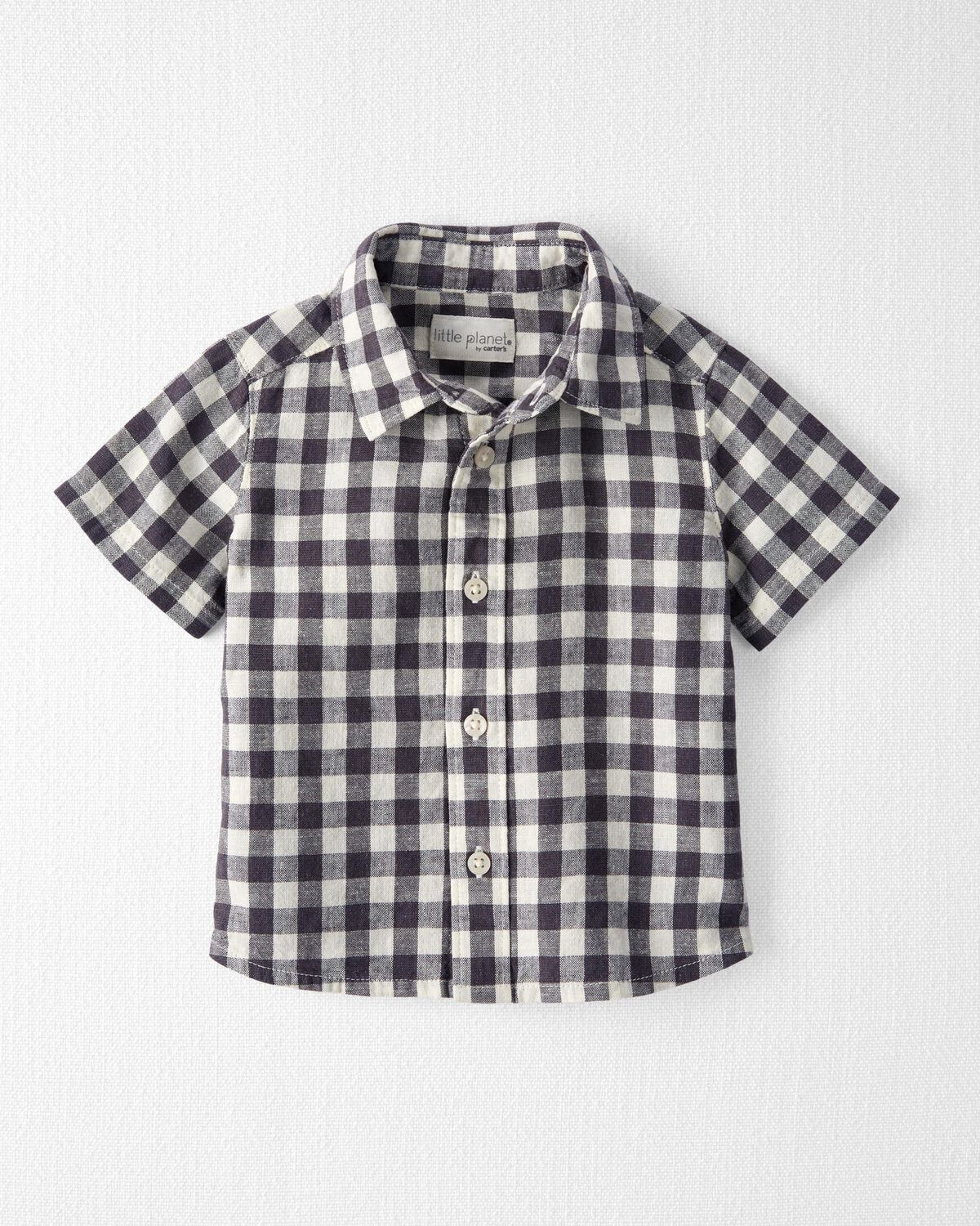 Baby Gingham Button-Front Shirt Made With Linen - Little Planet | Carter's | Carter's Inc