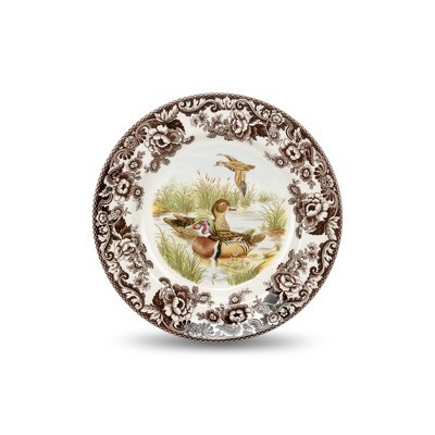 Spode Woodland Duck Dinner Plate - Game Bird Design, 10.5 Inch Fine Earthenware with British Flowers Border, Dishwasher, Microwave & Warm Oven Safe | Target