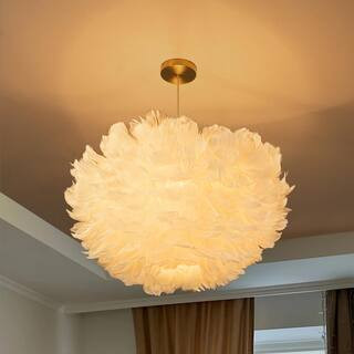 Rennnsan Jessica 3-Light Feather Pendant Light PL8101-55348 - The Home Depot | The Home Depot