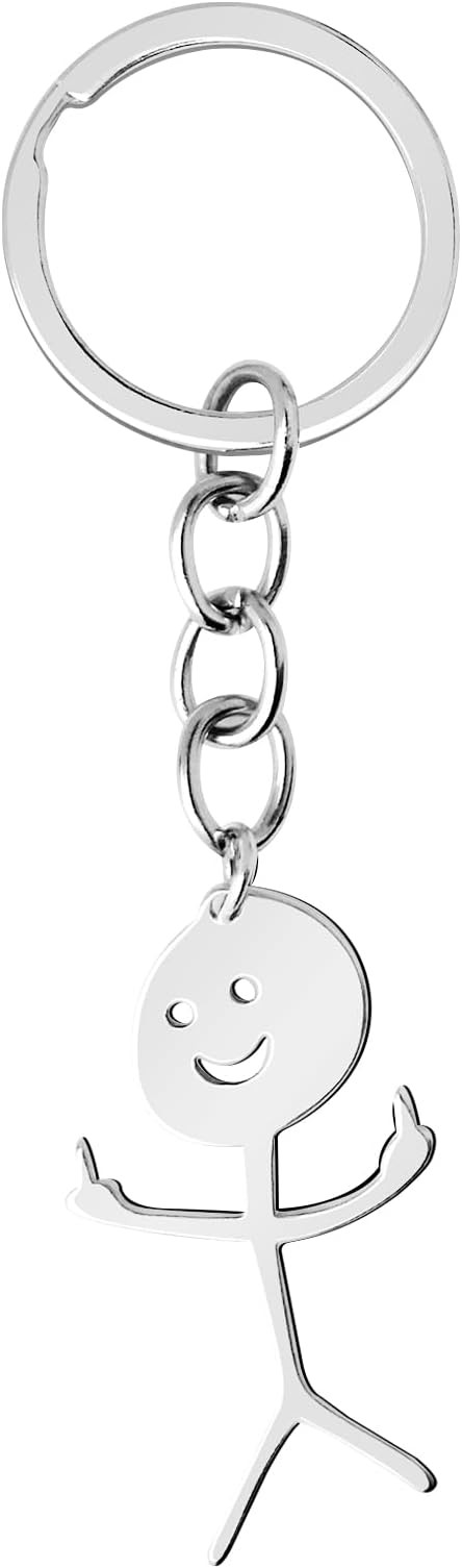 White Elephant Gifts for Adults, Funny Gifts Doodle Keychain Middle Finger Pendant Keyring Jewelr... | Amazon (US)