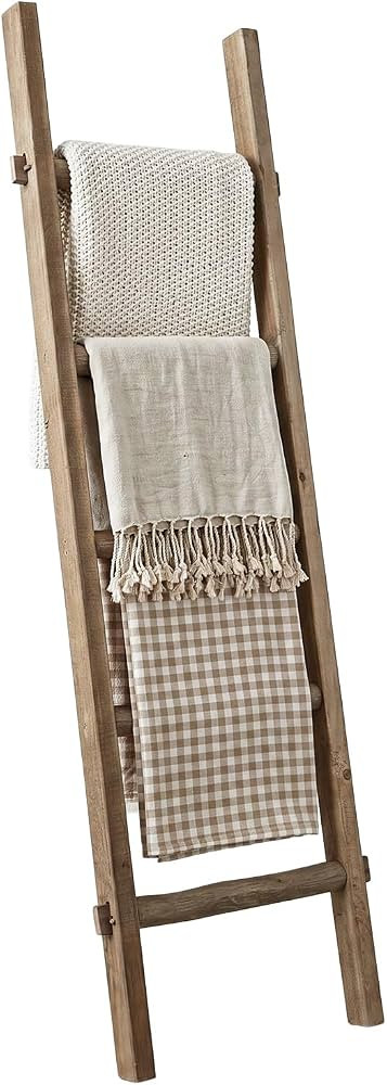 Blanket Ladder Pre Assembled 76in Wooden Ladder Shelf Living Room Bathroom Bedroom Decorative Wal... | Amazon (US)