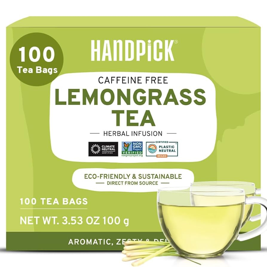 HANDPICK, Lemongrass Tea Bags (100 Count) Non-GMO, Caffeine Free - Quality Lemongrass Herbal Tea-... | Amazon (US)
