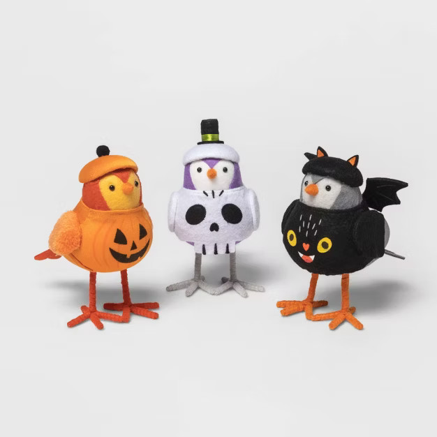 3pk Featherly Friends Bird Halloween Decorative Figurine Set - Hyde & EEK! Boutique™ | Target