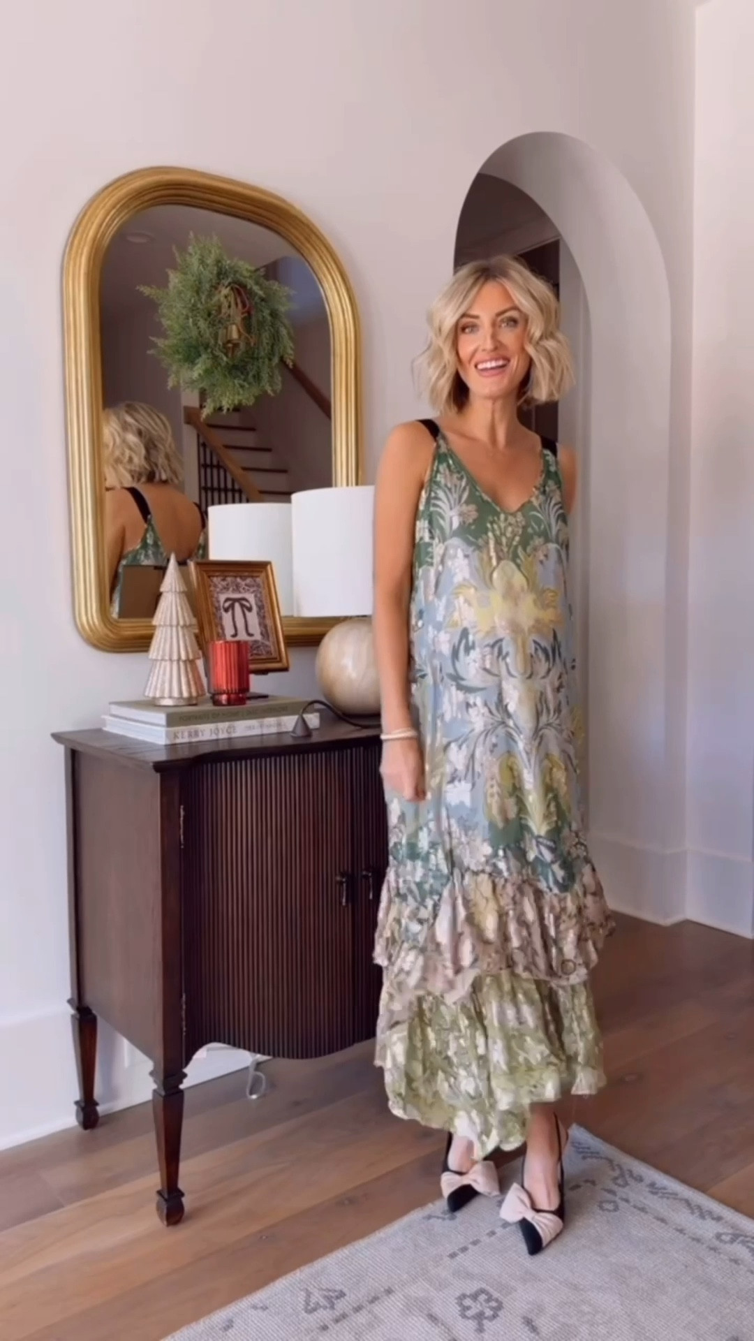 How stunning is this dress?! This would be perfect for a holiday party or wedding! I’m wearing a size S! Currently on sale! 👏🏼

Loverly Grey, Anthropologie sale, green floral dress, Anthropologie dress, holiday party, wedding guest dress 

#LTKHoliday #LTKSaleAlert