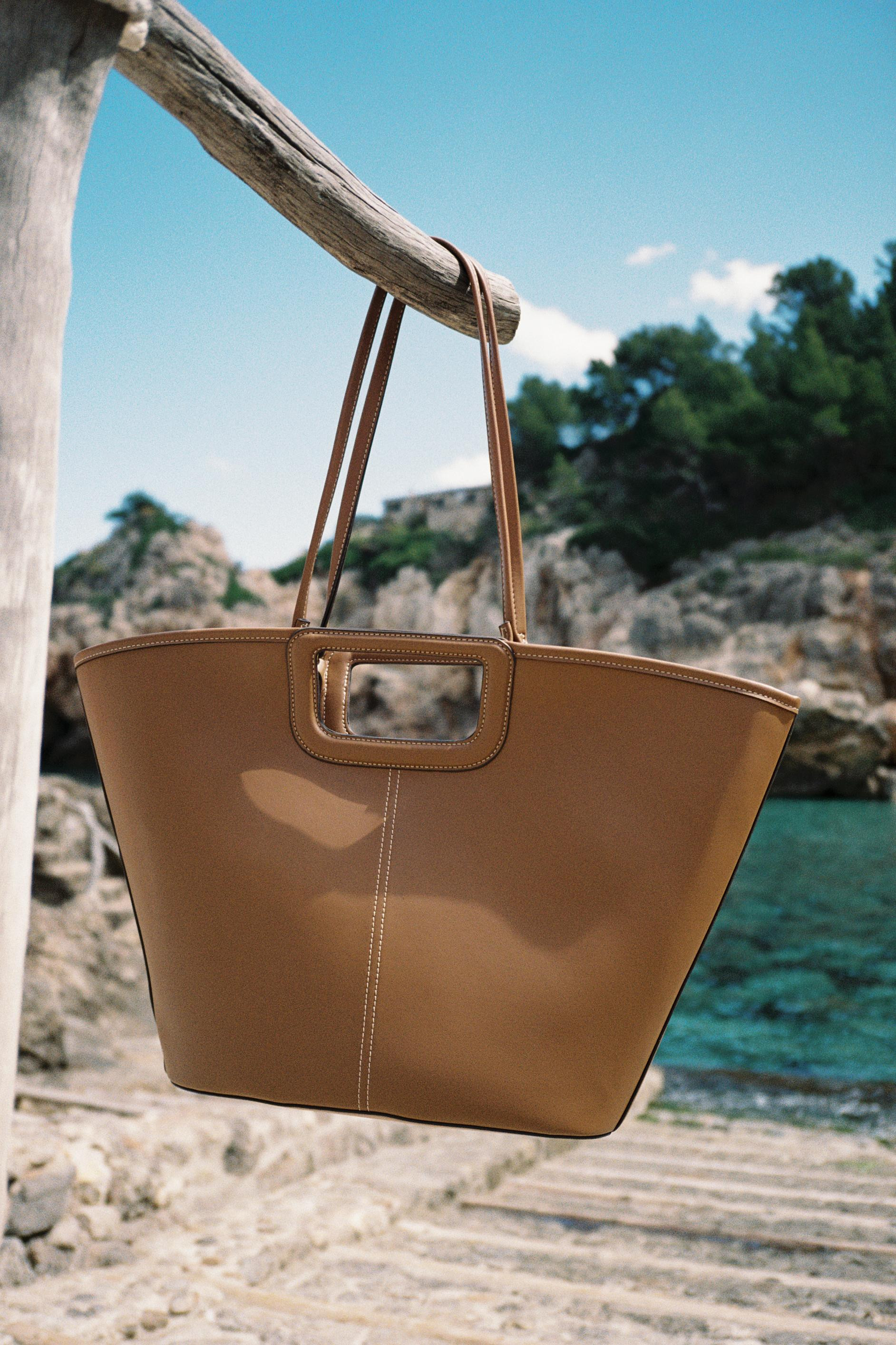 MAXI TOPSTITCHED TOTE BAG | Zara UK